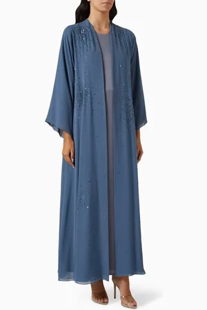 Homa Q Three-piece Abaya Set in Chiffon & Satin