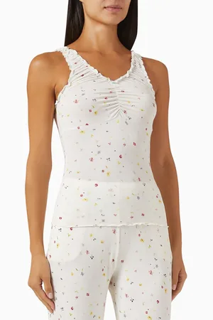 THE NAP CO Lettuce Edge Cami Top in Jersey