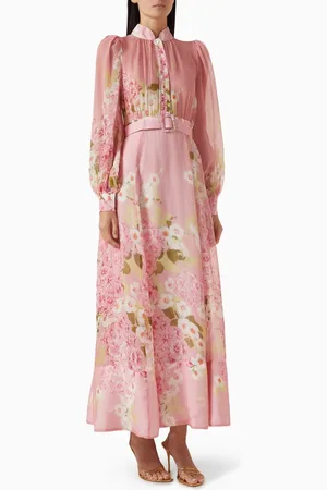 by Ti Mo Organza Belted Maxi Dress in Viscose