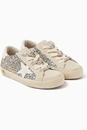 Golden Goose Super-Star Classic Glitter Sneakers in Leather & Suede