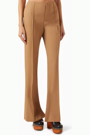 Chloé Broken-heel Slim-fit Pants in Wool