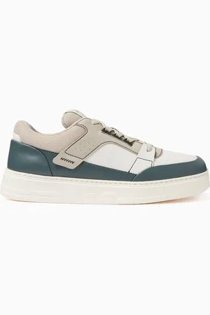 Emporio Armani Colour-block Logo Sneakers in Leather