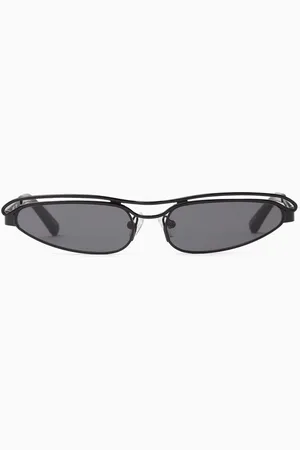 The Attico X Linda Farrow Norma Cat Eye Sunglasses in Stainless Steel