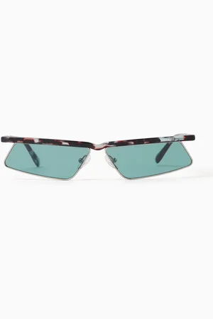 The Attico X Linda Farrow Aria Cat Eye Sunglasses in Stainless Steel