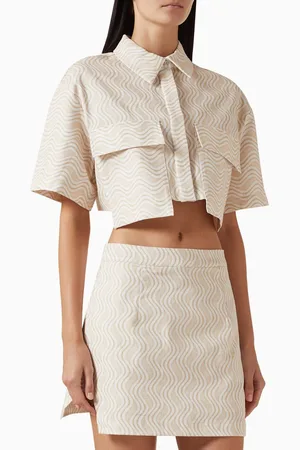 Minkpink Bonnie Pocket Crop Shirt in Cotton