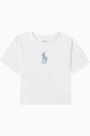 Ralph Lauren Logo-embroidered Crop T-shirt in Cotton-jersey