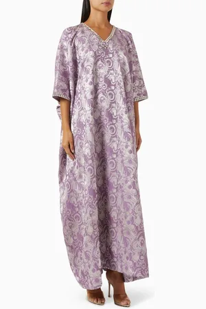 LAMMOUSH Crystal-embellished Kaftan in Jacquard
