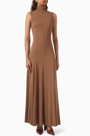 12 STOREEZ High-neck Maxi Dress in Crepe