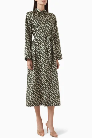 Max Mara Ilary Belted Midi Dress in Silk