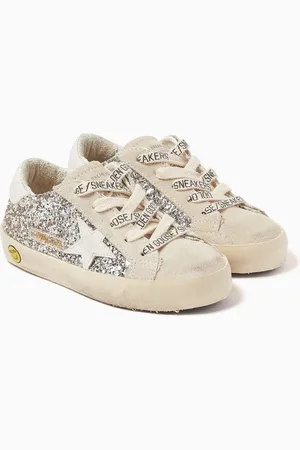 Golden Goose Super-Star Classic Glitter Sneakers in Leather & Suede