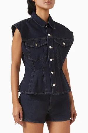 Frame The Nipped Vest Jacket in Denim