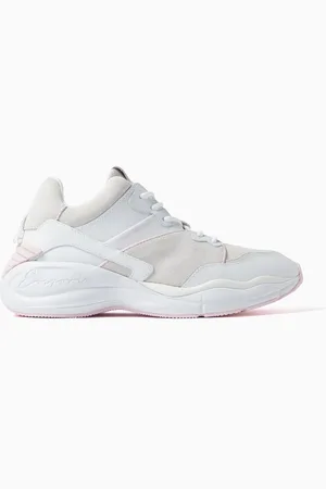 Emporio Armani Logo Sneakers in Tumbled Leather & Suede