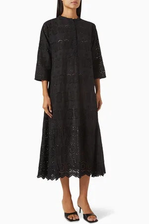 Natalie Martin Isobel Embroidered Midi Dress in Cotton