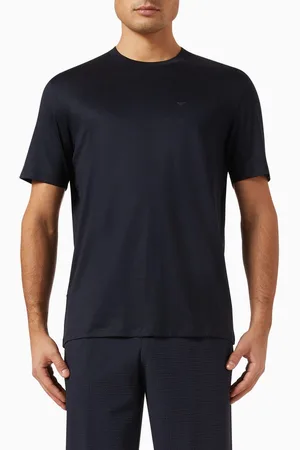 Emporio Armani Micro Eagle Logo T-shirt in Lyocell-blend