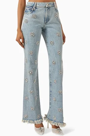 ALICE+OLIVIA Roxie Embellished Flared Jeans