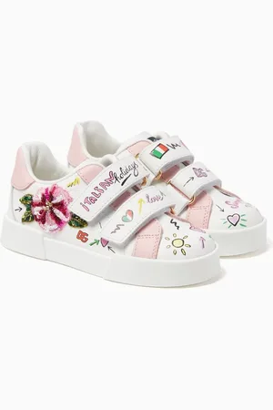 Dolce & Gabbana Portofino Printed Sneakers in Leather