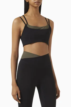 P.E Nation Distortion Sports Bra in Stretch-nylon