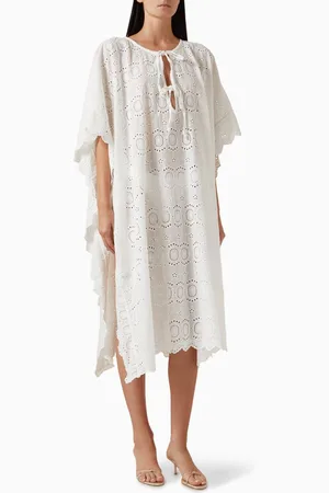 Natalie Martin Paulina Embroidered Kaftan in Cotton
