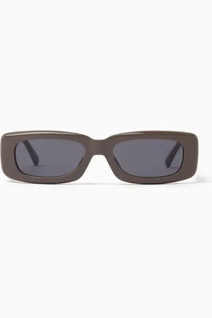 The Attico X Linda Farrow Mini Marfa Rectangle Sunglasses in Acetate