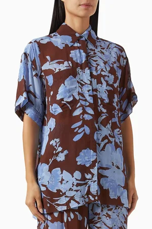 Shona Joy Olson Short Sleeve Shirt in Georgette