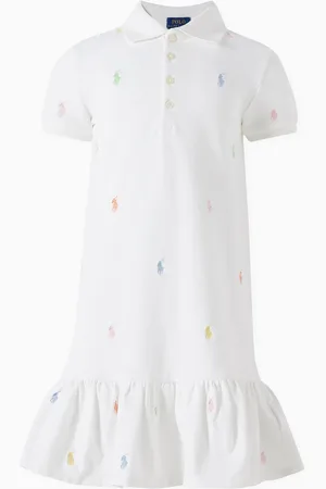 Ralph Lauren Logo Polo Dress in Stretch Cotton-piqué