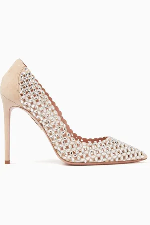 Aquazzura Crystal Sea 105 Pumps in Suede