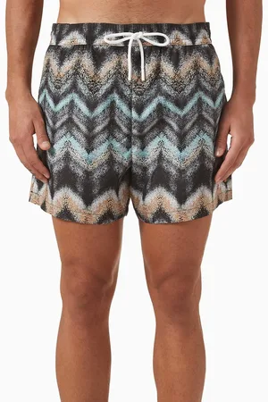 Missoni Airbrush-effect Zig Zag Print Swim Shorts