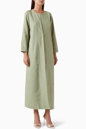 Serrb Contrast-stitch Abaya