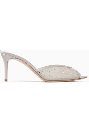 ANDREA WAZEN Katy Glitz 75 Mule Sandals in Mesh