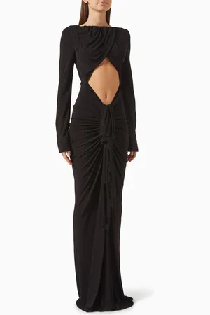 CHRISTOPHER ESBER Bateau Disconnect Maxi Dress in Jersey