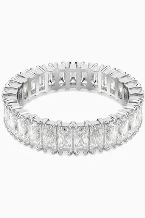 Swarovski Matrix Ring in Rhodium-plated Metal