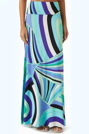 Puccini Iride-print Mykonos Skirt in Satin Jersey
