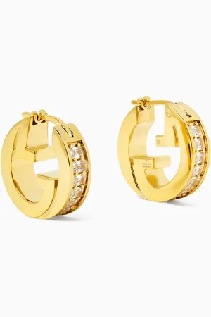 Gucci Blondie Mini Crystal Earrings in -tone Brass