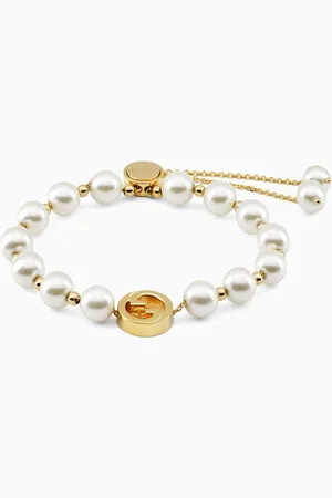 Gucci Interlocking Pearl Bracelet in Gold-tone Brass