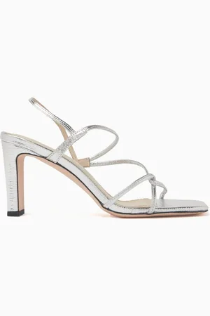 Sandro Faye 80 Sandals in Metallic Leather
