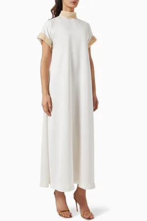 SHATHA ESSA Embellished High-neck Maxi Dress