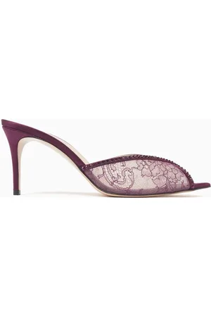 ANDREA WAZEN Katy 75 Sandals in Lace & Satin