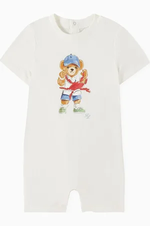 Ralph Lauren Polo Bear Romper in Cotton
