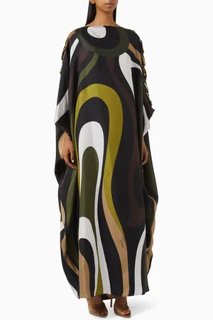 Puccini Marmo-print Kaftan in Silk Twill