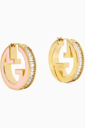 Gucci Blondie Crystal Earrings in Gold-tone Brass