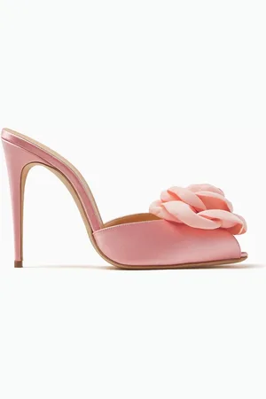 MAGDA BUTRYM Flower 105 Peep-toe Mules in Satin