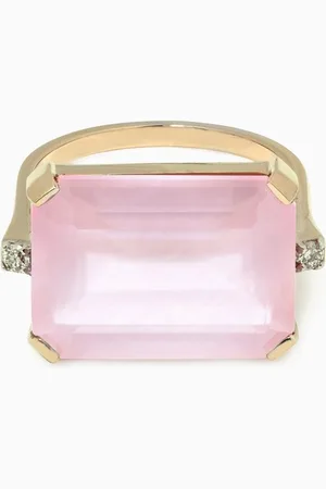Mateo New York East West Rose Quartz Ring in 14kt Gold