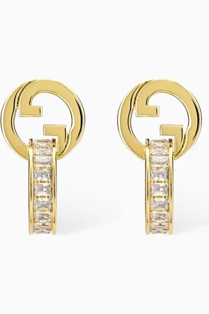 Gucci Blondie Intertwined Crystal Earrings in -tone Brass
