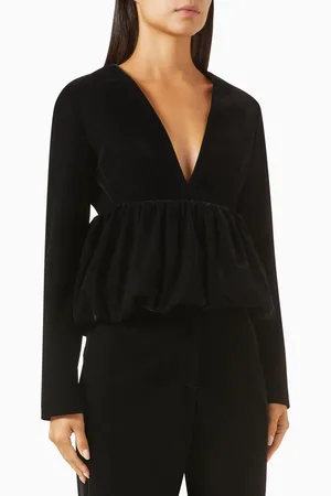 12 STOREEZ Peplum Top in Velvet