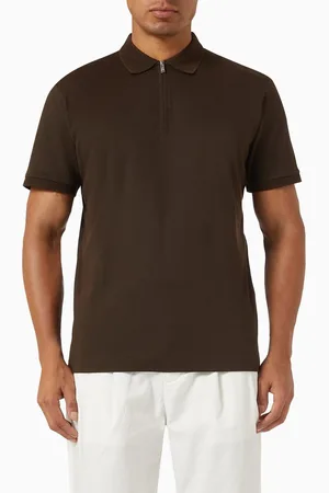 SELECTED Zipper Polo Shirt in Interlock