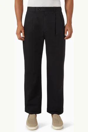 SELECTED Pleated Loose Pants in Cotton-blend