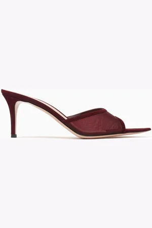 Gianvito Rossi Slip-on Mule Sandals in Mesh & Suede
