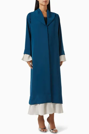 Serrb Two-tone Ruffled Abaya