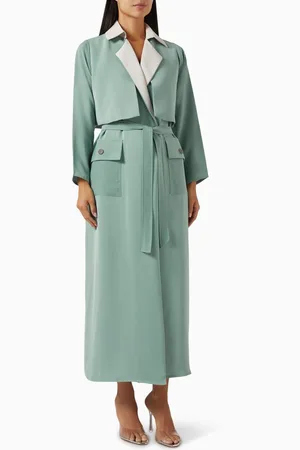 Serrb Two-tone Trench Coat Abaya