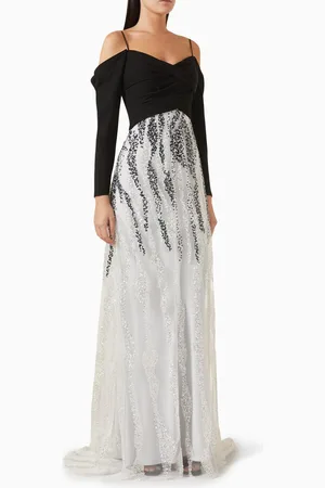 GEMY MAALOUF Off-shoulder Draped Gown in Crepe